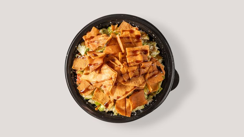 Tostada salad in a crispy shell from Cafe Rio