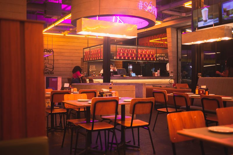 Cafe Rio franchise restaurant interior showing modern dining setup
